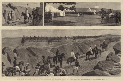Het Einde van de Afghaanse Oorlog, Aankomst van Yakoob Khan in het Britse Kamp, Gandamak, 8 mei door John Charles Dollman